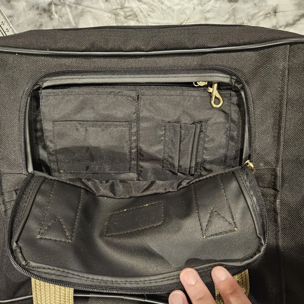 Vintage London Fog Black Laptop Messenger Bag Briefcase‎ Multiple Compartments
